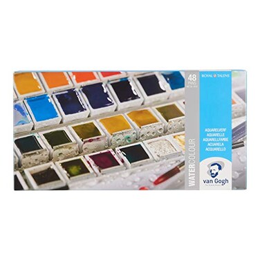 Van Gogh Watercolor Paint Set Metal Tin 48Half Pan