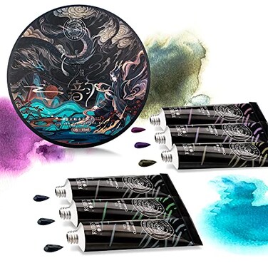 Paul Rubens Watercolour Paints Set 6 Tubes15ml Granulating and Layering Colors Good Transparency Strong Diffusibility Ideal for Illustrators Artists Students