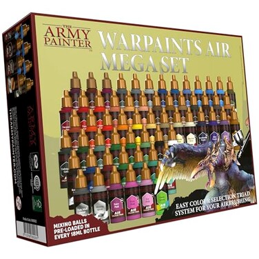 The Army Painter Water Paints Air Mega Set Army Painter 60 Acrylic NonToxic Water Based Paints Only Colors Triads Included 60 x 18ml Without Air Brush or Boardgames