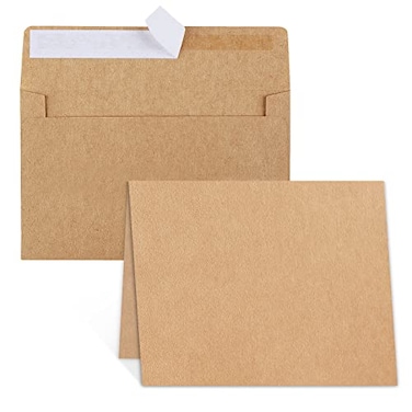 Joyberg Blank Cards and Envelopes 4x6 30 Pack Brown Invitation Cardstock with Envelopes Thank you Blank Greeting Cards and Envelopes for All Occasions DIY Print custom 60 Pcs