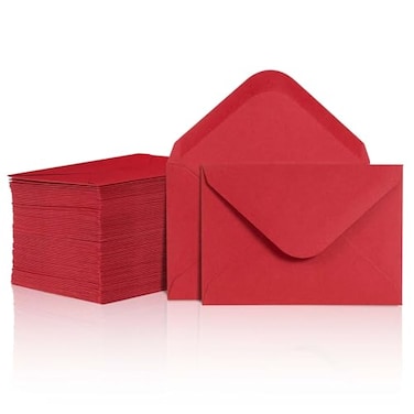 MATICAN Gift Card Envelopes 100Count Mini Envelopes Red Paper Business Card Envelopes Bulk Tiny Envelope Pockets for Small Note Cards Red 4 x 27 Inches