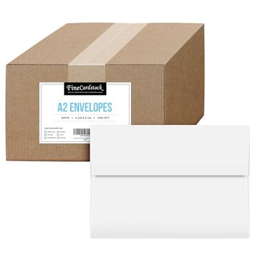 S Superfine Printing A2 White Invitation Envelopes 4 38 x 5 34 Fits 425 x 55 Inch Invitation Photo Wedding Announcement Bulk Pack of 1000 Envelopes