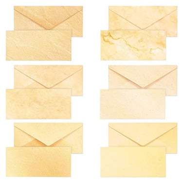 Best Paper Greetings Rectangular Vintage Envelopes Antique Invitation Envelope Designs Bulk Vintage Stationery Set Pack of 48 87 x 4 in Brown