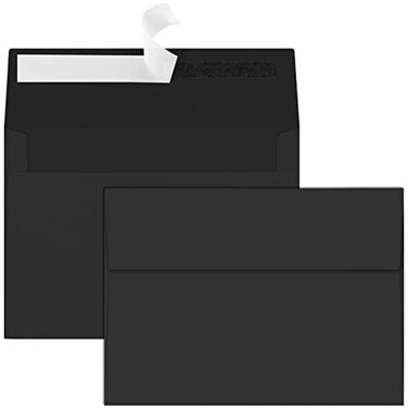 Joyberg 50 Packs 5x7 Envelopes A7 5x7 Envelopes for Invitations Printable Invitation Envelopes Self Seal for Weddings Invitations Photos Greeting Cards Mailing Black