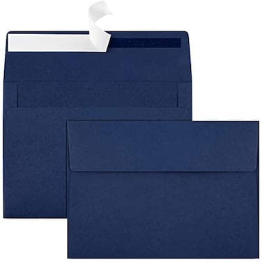 Joyberg 50 Packs 5x7 Envelopes A7 for Invitations Printable Invitation Envelopes Self Seal for Weddings Invitations Photos Greeting Cards Mailing Navy Blue