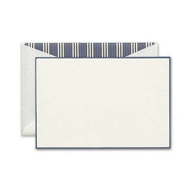 CraneCo. Crane Co French Blue Bordered Correspondence Card CC3408