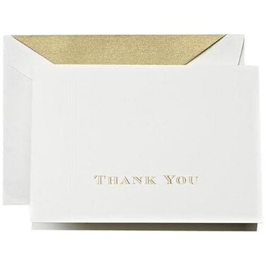 CraneCo. Crane Co Gold Hand Engraved Thank You Notes CT1308