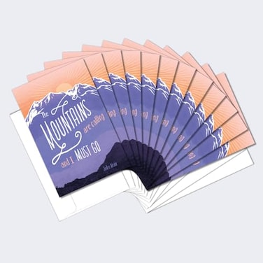 Tree-Free Greetings TreeFree Greetings EcoNotes 12 Count Mountains are Calling All Occasion Notecard Set with Envelopes 4 x 6 Inches FS56692