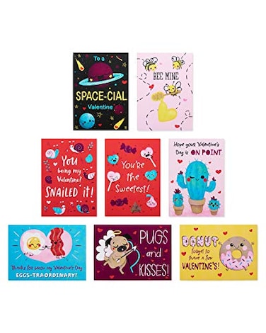 American Greetings Valentines Day Cards for Kids School and Classroom Exchange Puns 40Count