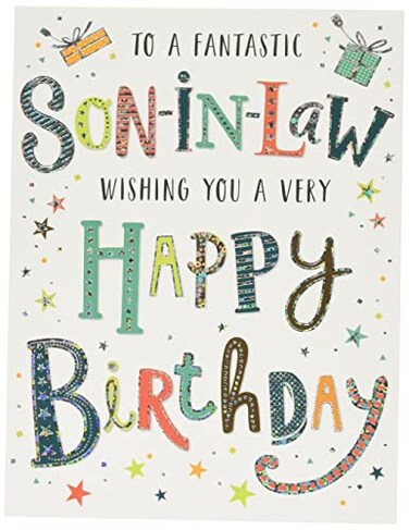 Piccadilly Greetings Regal Publishing Modern Birthday Card Son in Law 8 x 6 inches
