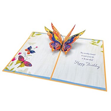 Designer Pop! Designer Pop Birthday Pop Up Greeting Card Butterfly 3D Design 1 Card with Envelope