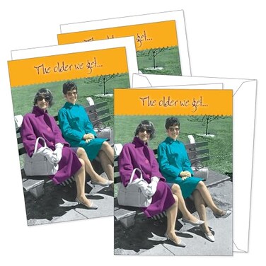 SHADE TREE GREETINGS Funny Womens Birthday Greeting Card 5 x 7 by Actual Pictures 3 Pack 3 Envelopes Older We Get