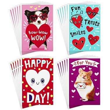 Hallmark Assorted Valentines Day Cards for Kids Happy Heart Day 24 Valentines Day Cards with Envelopes 1299VFE1024