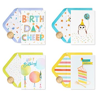 Papyrus Deluxe Boxed Birthday Card Assortment Bright Birthday 4Count