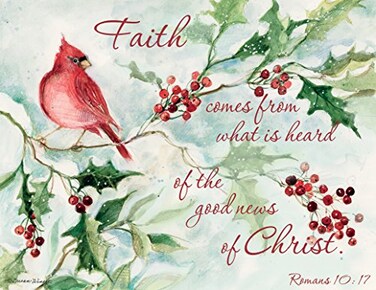 Lang Cardinal and Berries Boxed Christmas Cards 18 pack wDecorative Box by Susan Winget