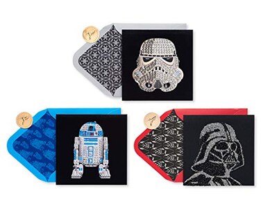 Papyrus Star Wars Birthday Card Assortment Darth Vader Storm Trooper and R2D2 3Count