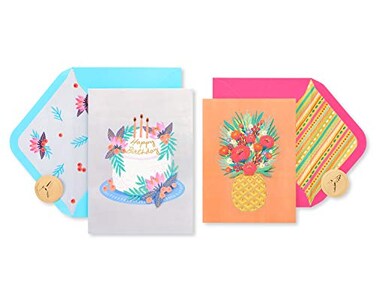 Papyrus Birthday Cards Cake and Pineapple 2Count