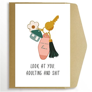 Spercy Funny Housewarming Card for Friends Happy New Home Rude Moving New House Congratulation