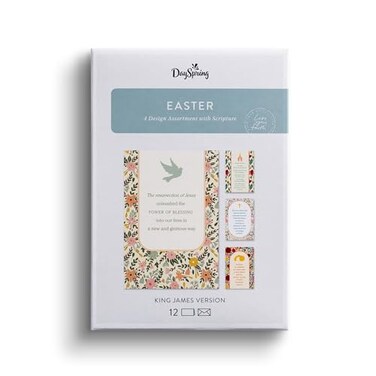 DaySpring Resurrection of Jesus Easter King James Version 4 Design Assortment with Scripture 12 Boxed Easter Cards Envelopes J7580