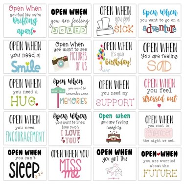 Ohmique 20 Pieces Open When Envelopes Open When Letters Kit Long Distance Relationship Gifts Open When Envelopes for Boyfriend College Going Away Gifts Open Me When Leaving Home Gift for Girlfriend