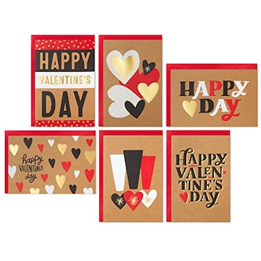 Hallmark Valentines Day Cards Assortment Gold Foil Kraft 36 Cards and Envelopes