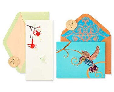 Papyrus Blank Cards with Envelopes Hummingbirds 2Count