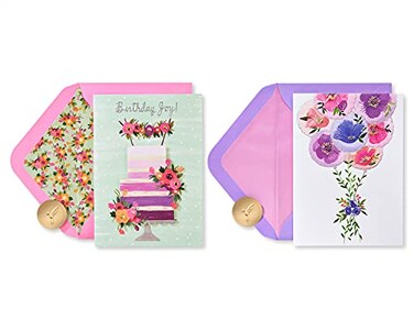 Papyrus Birthday Cards Ombre Cake and Balloons 2Count
