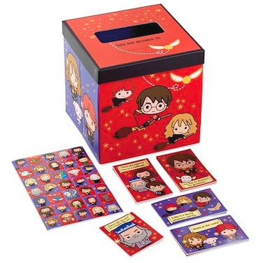 Hallmark Harry Potter Valentines Day Cards and Mailbox for Kids School Classroom Exchange 1 Box 32 Valentine Cards 35 Stickers 1 Teacher Card