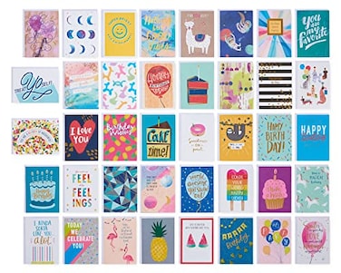 American Greetings Deluxe Birthday Card Assortment Bright Cheerful 40Count