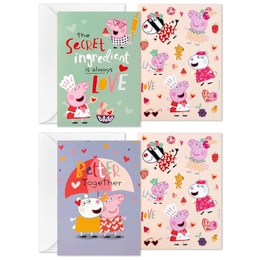 Hallmark Peppa Pig Valentines Day Cards and Stickers for Kids School 24 Classroom Valentines with Envelopes