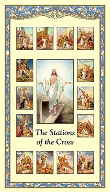 Christian Brands Stations of the Cross Holy Card with Prayer Bulk Set Pack of 24