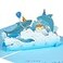 WRAPAHOLIC Pop Up Birthday Card 3D Popup Card Sharks with Birthday Hats 59 Inch x 79 Inch