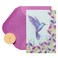 Papyrus Blank Cards with Envelopes Purple Hummingbird 14Count