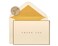 Papyrus Thank You Cards with Envelopes Gold Border 16Count