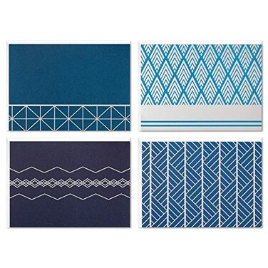 Hallmark Blank Cards Assortment Geometric Silver Foil 40 Note Cards with Envelopes
