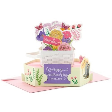 Hallmark Mothers Day Pop Up Card for Grandma Displayable Basket of Flowers