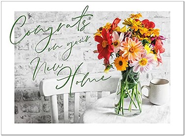 Posty Cards 25 Congrats on Your New Home Cards New Home Floral 26 White Envelopes FSC Mix