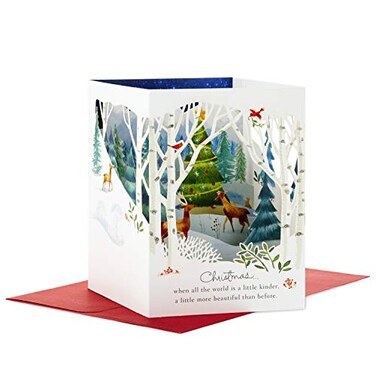 Hallmark Paper Wonder Pop Up Holiday Card Woodland Animals Pop Up
