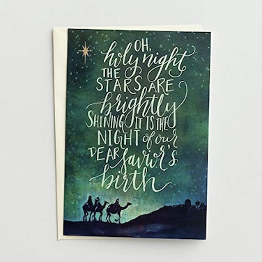 DaySpring Oh Holy Night 50 Christmas Boxed Cards Envelopes KJV J1478 Green