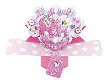 Second Nature Pop Ups New Baby Girl PopUp Greeting Card Original Second Nature 3D Pop Up Cards
