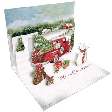 Lang Santas Truck 3D PopUp Christmas Cards 8 pack by Susan Winget