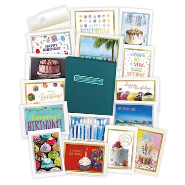 The Gallery Collection Birthday Cards Assortment Box 35 Cards Foil Embossing Birthday Fun
