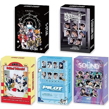 eTel Like 5 Pack275 Pcs Stray Kids 5 Star Lomo Card Photocards Greeting Card with Postcards Box