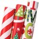 Ribbli Christmas Wrapping Paper Red White Green 3 Rolls Christmas Printed Assortment Gift Wrap Paper for Kids Mini Roll 17 inch x 120 inch10feet Per Roll