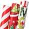 Ribbli Christmas Wrapping Paper Red White Green 3 Rolls Christmas Printed Assortment Gift Wrap Paper for Kids Mini Roll 17 inch x 120 inch10feet Per Roll