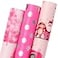Ribbli Christmas Wrapping Paper 3 Rolls Pink Gift Wrapping Paper Rolls Mini Roll17 Inch x 10 Feet Per roll