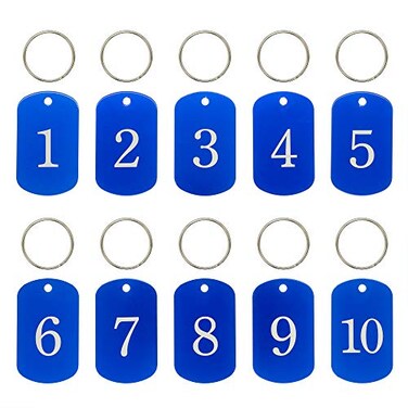 StayMax Aluminum Numbered Key Tags ID Tag 150 Blue
