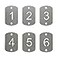 StayMax Rectangular Hollowed Stainless Steel Number Tags Key Tags with Two Holes 150