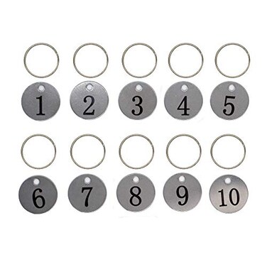 StayMax Stainless Steel Number Tags Key Tags with Key Rings 150