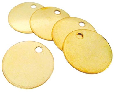 CH Hanson Metal Stamping Blanks 112 Blank Tags with Holes Name Pet Tags Label Equipment Model 1098B Durable 18Gauge Brass 100 Count